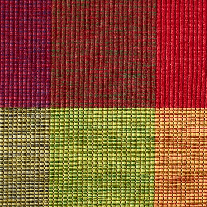 DII Basic Everyday Ribbed Tabletop 100% Cotton, Placemat Set, 13x19, Summer Check, 6 Piece