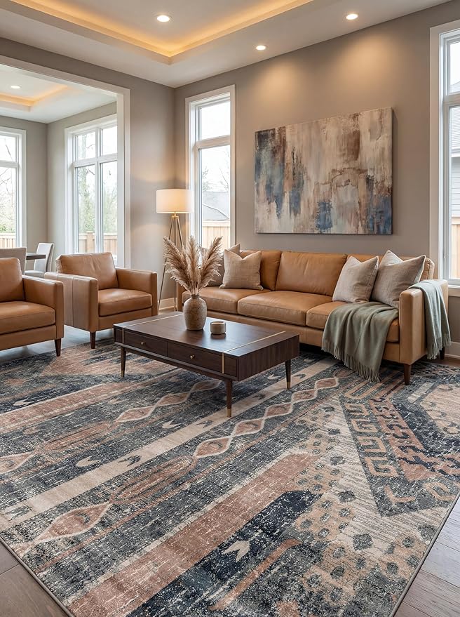 Rugs.com Oregon Collection Rug – 2' 2 x 3' Navy Blue Low-Pile Rug Perfect for Living Rooms, Large Dining Rooms, Open Floorplans