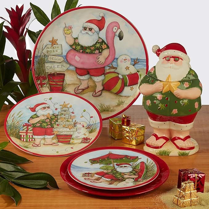 Certified International Santa's Wish Melamine Luncheon/Canape Plates, Set of 6