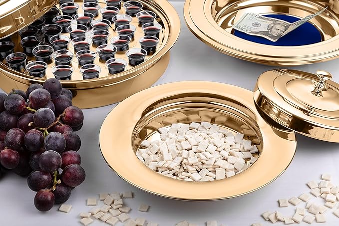 Premium Gold Stainless Steel Offering Trays for Church Collections