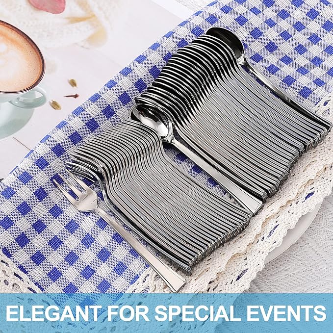 100PCS Silver Plastic Mini Spoons, Disposable Dessert Spoons 4.5 Inches, Perfect for Coffee, Cake, Appetizers