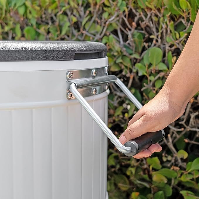 Permasteel Rolling Patio Cooler – Large Outdoor Ice Chest with Wheels, Beverage Cooler for Backyard, BBQ, Tailgate, Beach, Parties, Rustic Farmhouse Design