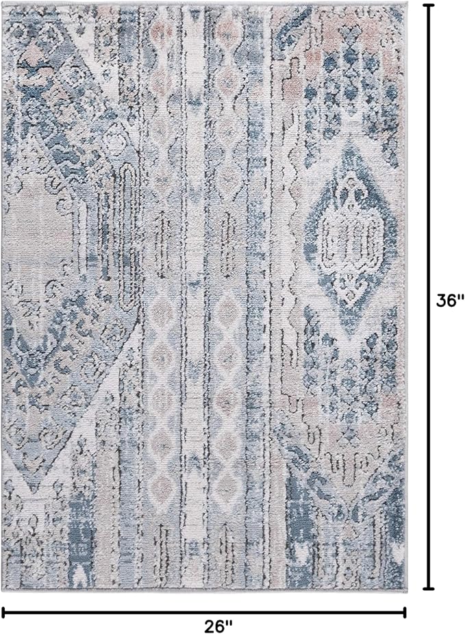 Rugs.com Oregon Collection Rug – 2' 2 x 3' Navy Blue Low-Pile Rug Perfect for Living Rooms, Large Dining Rooms, Open Floorplans