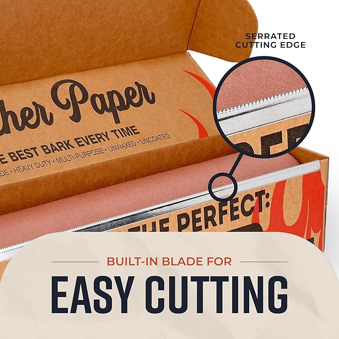 Bryco Goods Pink Butcher Paper Roll with Dispenser Box, 24" x 175' (2100”) Food-Grade Peach Butcher Paper for Smoker, BBQ, Grilling, Smoking Meat - USA Made - Unbleached, Uncoated and Unwaxed