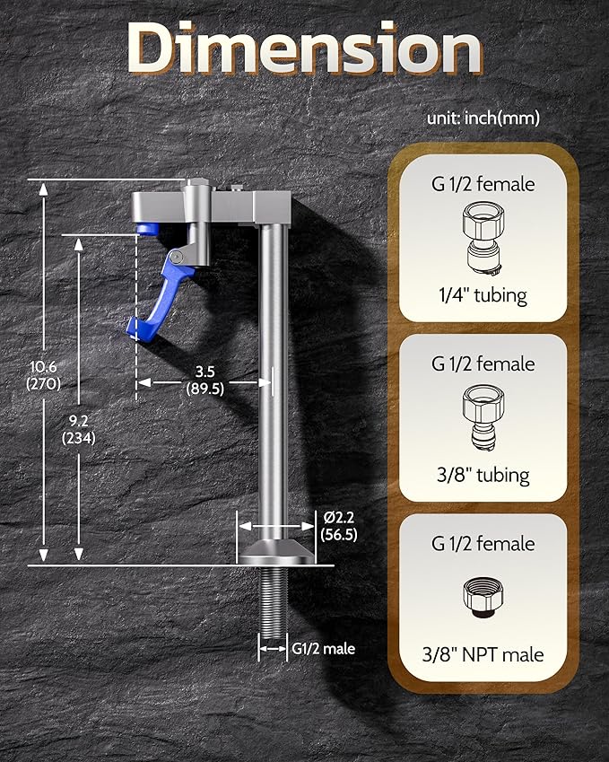 Brushed Nickel Glass Filler, iVIGA Deck Mount Glass Filler Faucet Fingerprint Free, Station Water Station G1/2" Male Shank with Adapter for Hotel Restaurant Bar Dining Hall