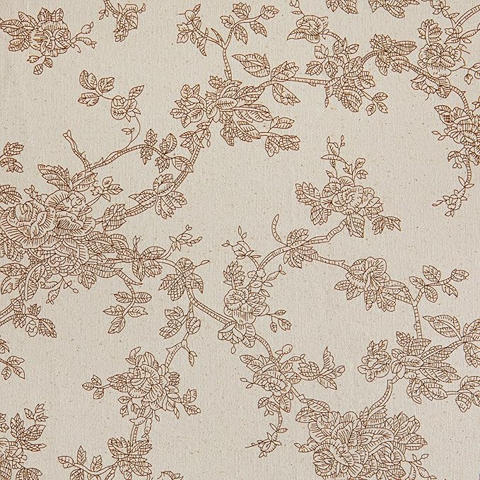100% Cotton French Pastoral Table Runners, 13x90 Inch Brown Farmhouse Table Runners 90 Inches Long, Vintage Flowers Print Home Decors