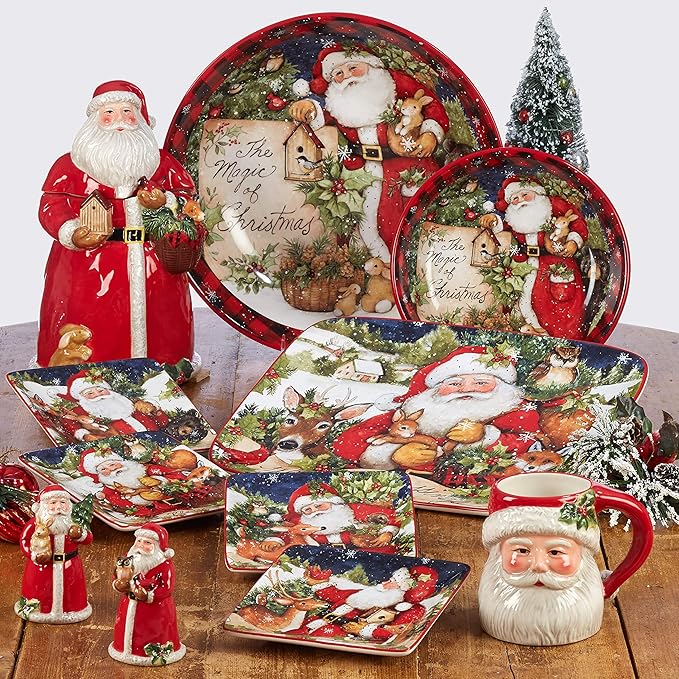 Certified International Celebrate the Magic of Christmas with This Snowman Canape Plates Adorable Holiday Stoneware for Appetizers, Snacks, Cookies & Joyful Winter Gatherings 4 Set (Pack of 3)