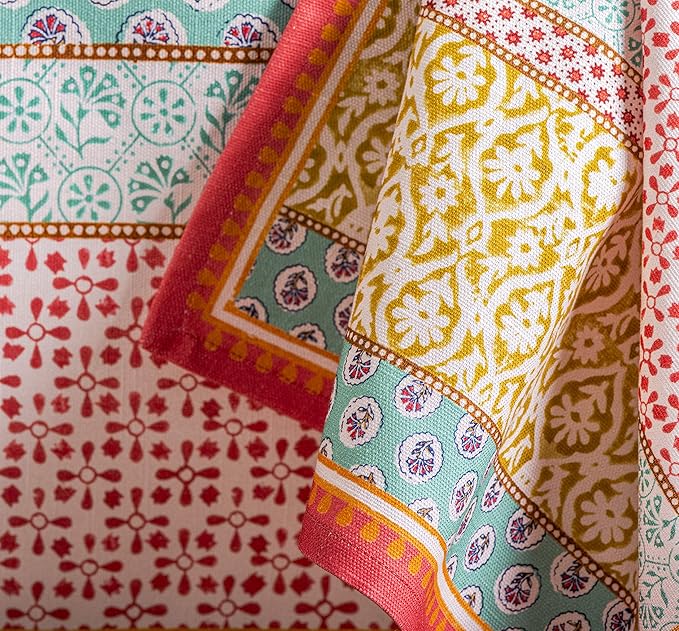 Maison d' Hermine Cloth Napkins Set of 4 100% Cotton Everyday Reusable Square Napkins Cloth Washable, Dinner, Party, Wedding, Restaurant, Spring/Summer (Provence, 20" x 20")