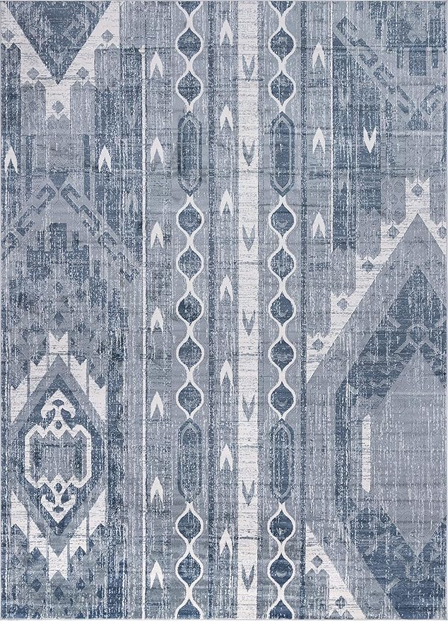Rugs.com Oregon Collection Rug – 10' x 14' Light Slate Blue Low-Pile Rug Perfect for Living Rooms, Large Dining Rooms, Open Floorplans