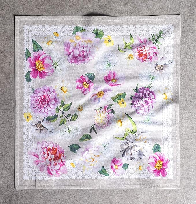 Maison d' Hermine Cloth Napkins Set of 4 100% Cotton Everyday Reusable Square Napkins Cloth Washable, Dinner, Party, Wedding, Restaurant, Spring/Summer (Pivoine, 20" x 20")
