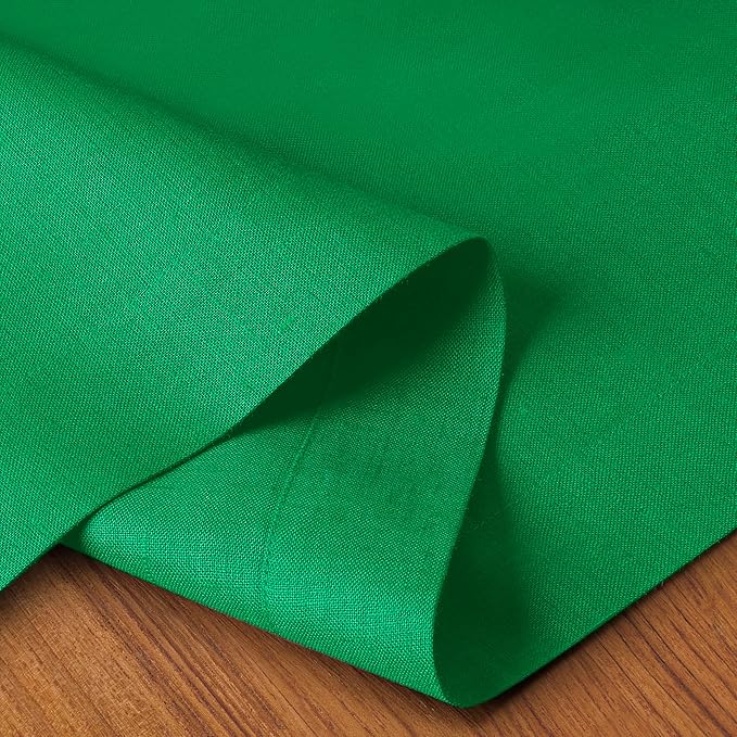 D'Moksha Homes Linen Kelly Green Table Runner 144 Inches Long - 100% Pure Linen Extra Long Table Runner 14 x 144 Inch for Winter, Christmas, Holiday, New Year - Machine Washable