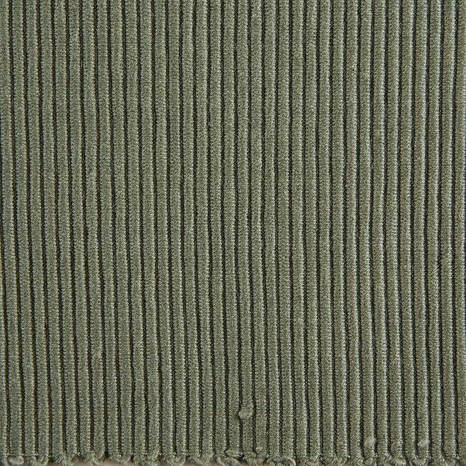 DII Basic Everyday Ribbed Tabletop 100% Cotton, Placemat Set, 13x19, Artichoke, 6 Piece
