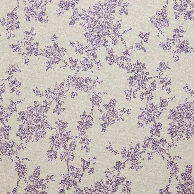 100% Cotton French Pastoral Table Runners, 13x72 Inch Purple Farmhouse Table Runners 72 Inches Long, Vintage Flowers Print Home Decors