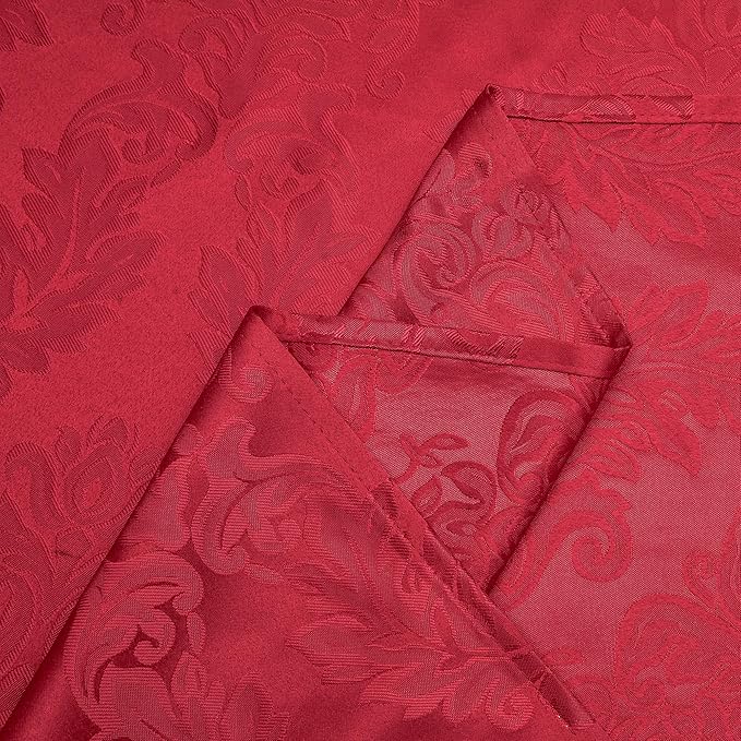 Rectangle Table Cloth Linen Farmhouse Stainproof Waterproof Washable Polyester Oblong Rectangular Fabric Table Cover for Kitchen Dining Dinner (red, 70" (Round))