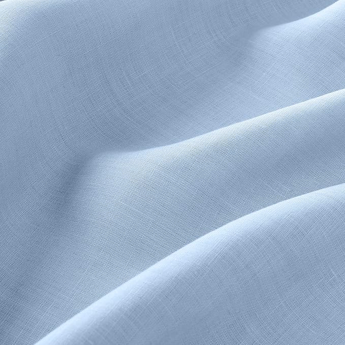 D'Moksha Homes Powder Blue Linen Tablecloth 60 x 84 Inch - 100% Pure Linen Table Cloth for Rectangle Tables - Machine Washable Cloth Tablecloth for Winter, Christmas, Holiday, New Year