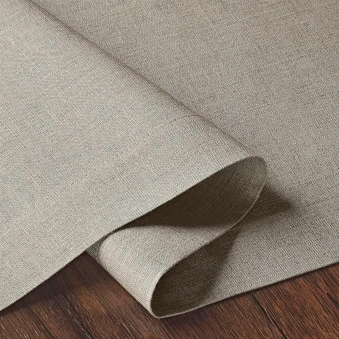 D'Moksha Homes Linen Natural Table Runner 60 Inches - 100% Pure Linen Short Table Runner 14 x 60 Inch for Coffee Tables, Dresser, Winter, Christmas, Holiday, New Year - Machine Washable
