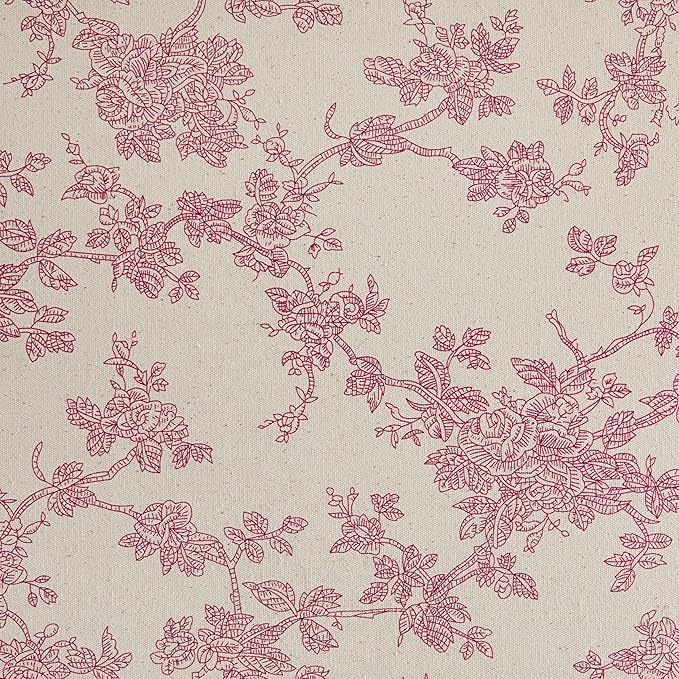 100% Cotton French Pastoral Table Runners, 13x48 Inch Pink Farmhouse Table Runners 48 Inches Long, Vintage Flowers Print Home Decors