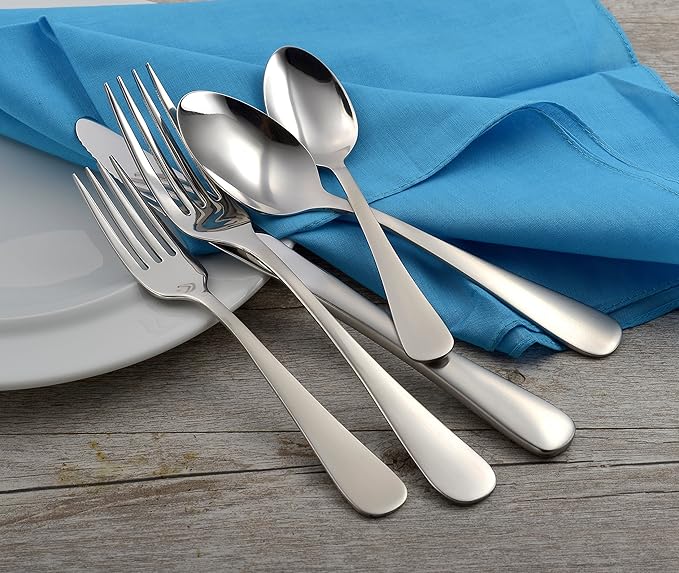 Liberty Tabletop Satin Annapolis 65 Piece Flatware Set for 12 Made in USA