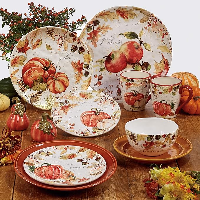 Certified International Harvest Splash 6" Square Canape Plates, Set of 4 ,Multicolored, Large