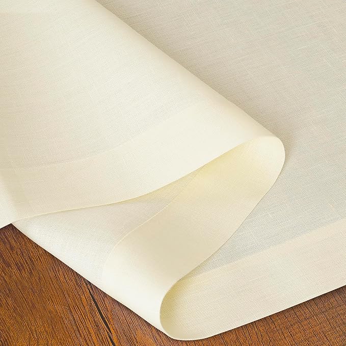 D'Moksha Homes Linen Cream Table Runner 120 Inches Long - 100% Pure Linen Dining Table Runner 14 x 120 Inch for Winter, Christmas, Holiday, New Year - Machine Washable
