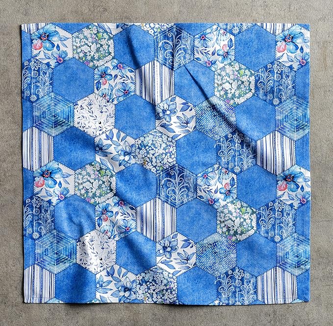 Maison d' Hermine Cloth Napkins Set of 4 100% Cotton Everyday Reusable Square Napkins Cloth Washable, Dinner, Party, Wedding, Restaurant, Spring/Summer (Summer Blues, 20" x 20")
