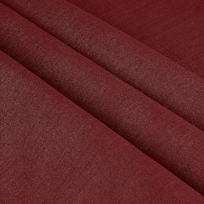 D'Moksha Homes Linen Tablecloth for Rectangle Tables 60 x 132 Inch - 100% Pure Linen Dark Red Table Cloth - Machine Washable Cloth Tablecloth for Winter, Christmas, Holiday, New Year