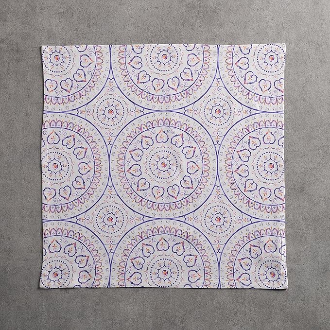 Maison d' Hermine Cloth Napkins Set of 4 100% Cotton Everyday Reusable Square Napkins Cloth Washable, Dinner, Party, Wedding, Restaurant, Spring/Summer (Mandala, 20" x 20")